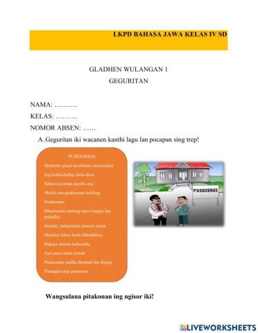 Lkpd bahasa jawa kelas 4