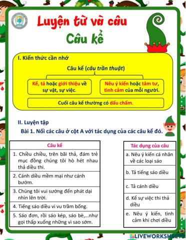 PBT TV4 - Tuần 16 - Câu kể