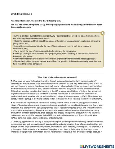 Mindset 2 - Reading - Unit 3 Ex8