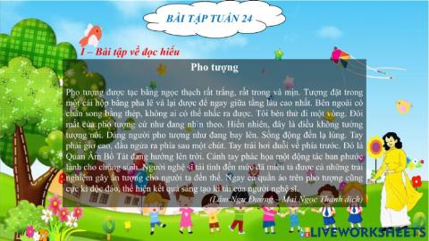 Phiếu bài tập cuối tuần (tuần 24)