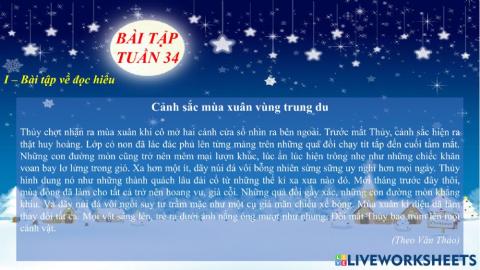 Phiếu bài tập cuối tuần (tuần 34)