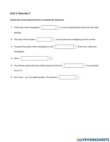 Mindset 2 - Grammar & Vocabulary - Unit 3 Ex7