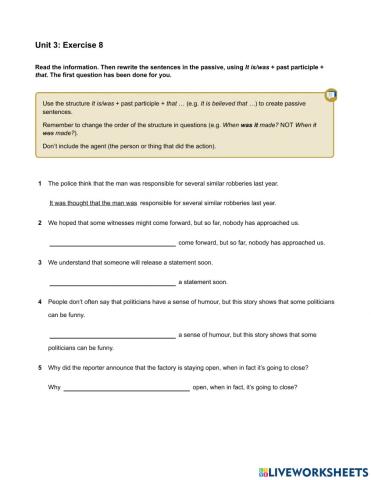 Mindset 2 - Grammar & Vocabulary - Unit 3 Ex8