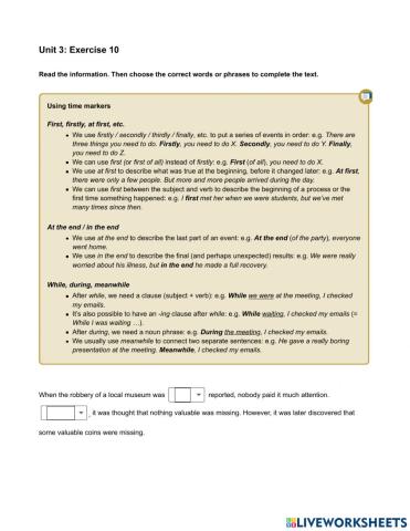 Mindset 2 - Grammar & Vocabulary - Unit 3 Ex10