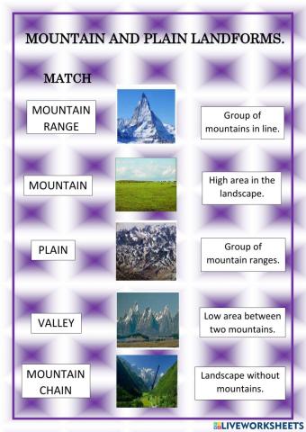 Mountain and plain landforms