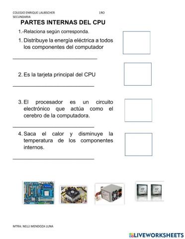 Partes internar del cpu