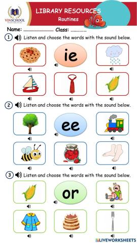 Phonics ie, ee, or