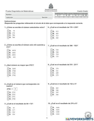 Prueba diagnostica