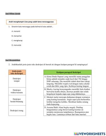 Soal latihan worksheet BIN