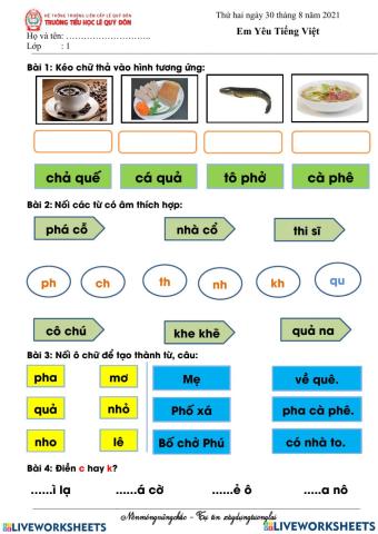 Kéo thả nối điền khuyết