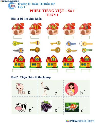 Phiếu Tiếng Việt tuần 1