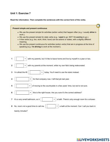 Mindset 2 - Grammar & Vocabulary - Unit 1 Ex7