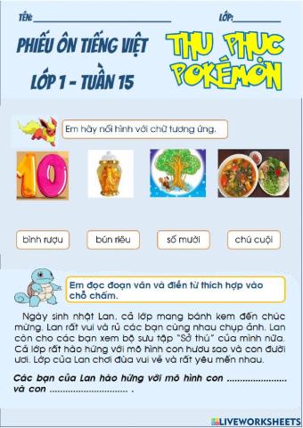 Ôn Tiếng Việt - Tuần 15