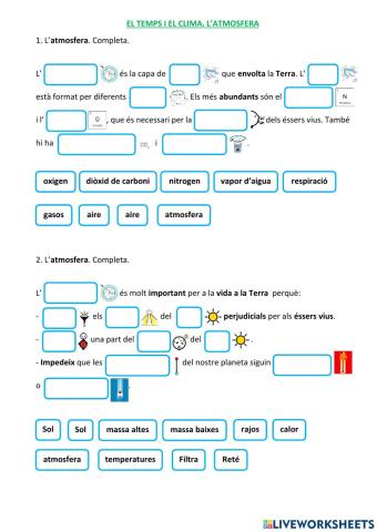 El temps i el clima. L'atmosfera 2