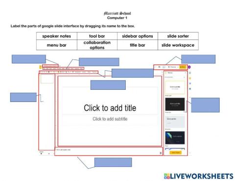 Parts of Google Slides Interface