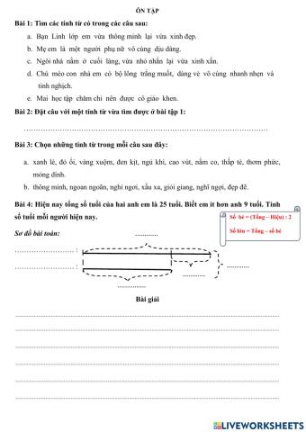 Ôn toán + từ láy