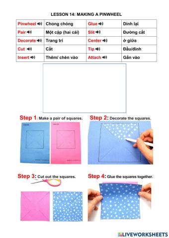 Lesson 14. making a pinwheel