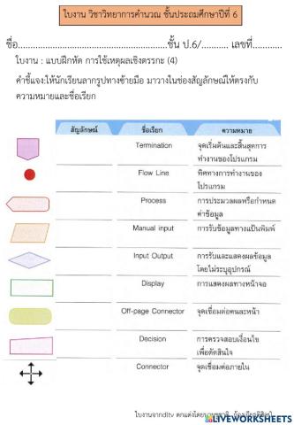 การใช้เหตุผลเชิงตรรกะ (4) วิทยาการคำนวณ ป.6