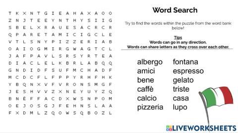 Word Search- Dov'è il mio amico?