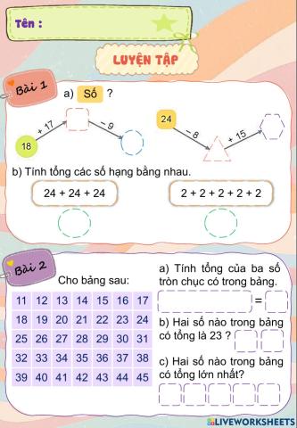 Toán - Luyện tập