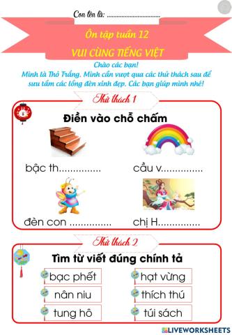 Ôn tập cuối tuần 12