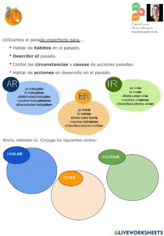 Actividad 1-conjar verbos en pasado imperfecto