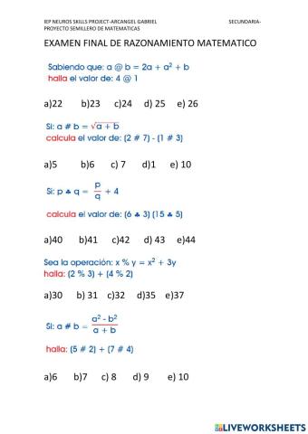 Operadores matematicos