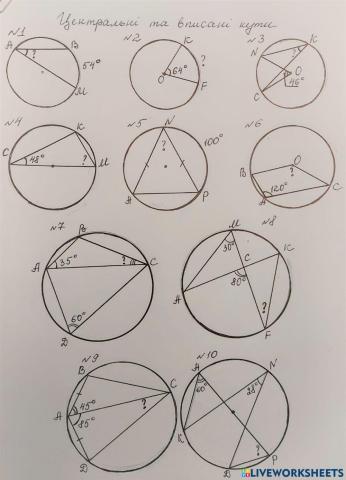 Центральні та вписані кути