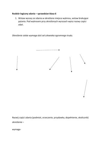 Rozbiór logiczny zdania - bez dostosowań