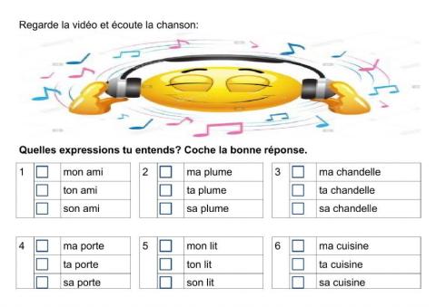 Les adjectifs possessifs