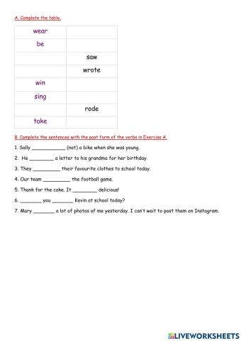 Irregular verbs