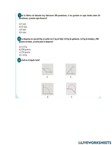 Examen Matematicas 7°