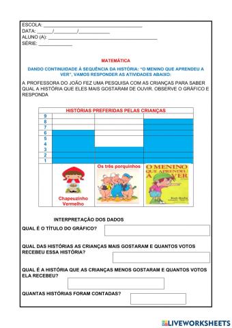 Sequência Didática da história: -O menino que aprendeu a ver-