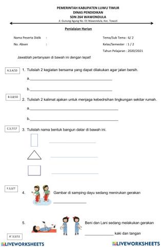 Penilaian Harian T6 ST2