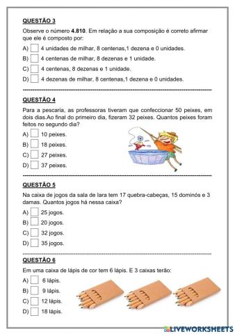 Avaliação diagnóstica 4 ano