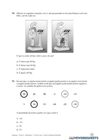 Avaliação diagnóstica 4 ano