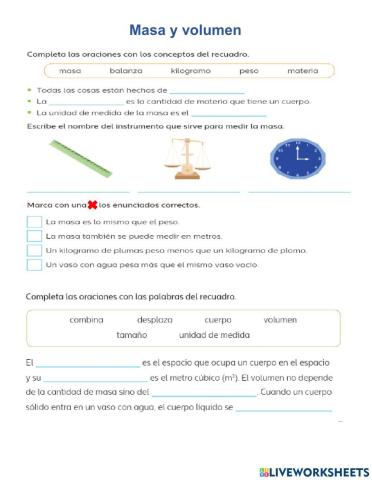 Masa y volumen