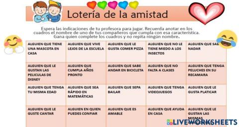 Loteria de la amistad