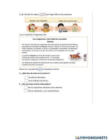 Evaluación 2 bloque Español