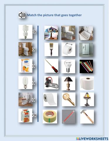 Match by association - light bulb, toilet, juice box - 1.04 - George