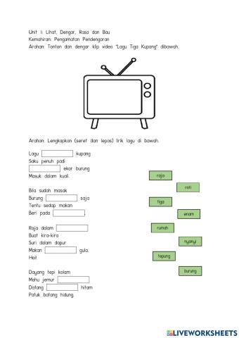 Unit 1: Lihat, Bau, Rasa dan Dengar