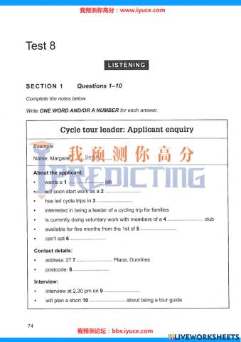 Ielts 12 - Test 8 - Listening