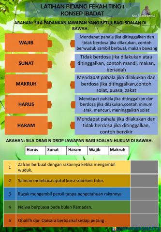 Latihan konsep ibadat ting 1