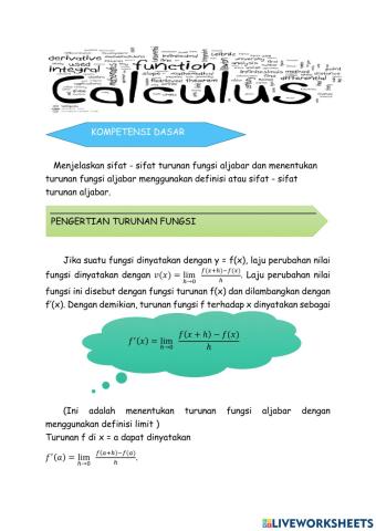 Pengertian Turunan Fungsi (1)