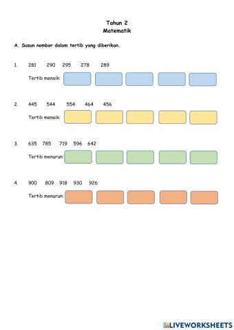 Susun Nombor Tahun 2