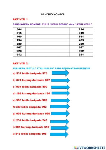 Banding nombor