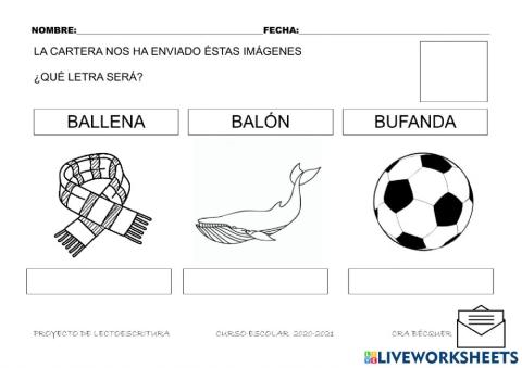 Arrastra la palabra letra b