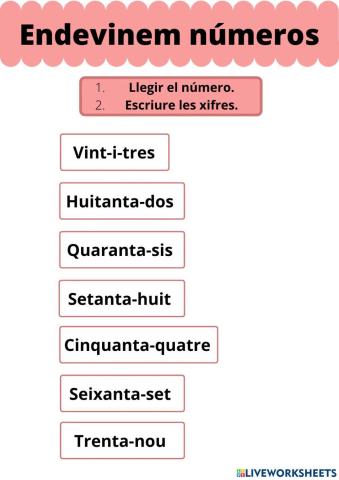 Endevinem numeros