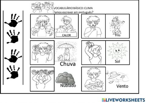 Vocabulário clima em libras