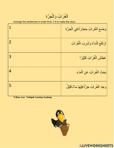 الغُرَابُ وَالْجَرَّة-The crow and the jar